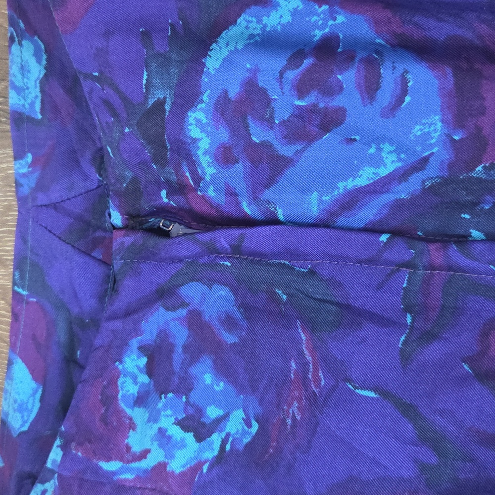 Vintage R&K Originals Floral Blue and Purple Floral Dress - Picture 9 of 10